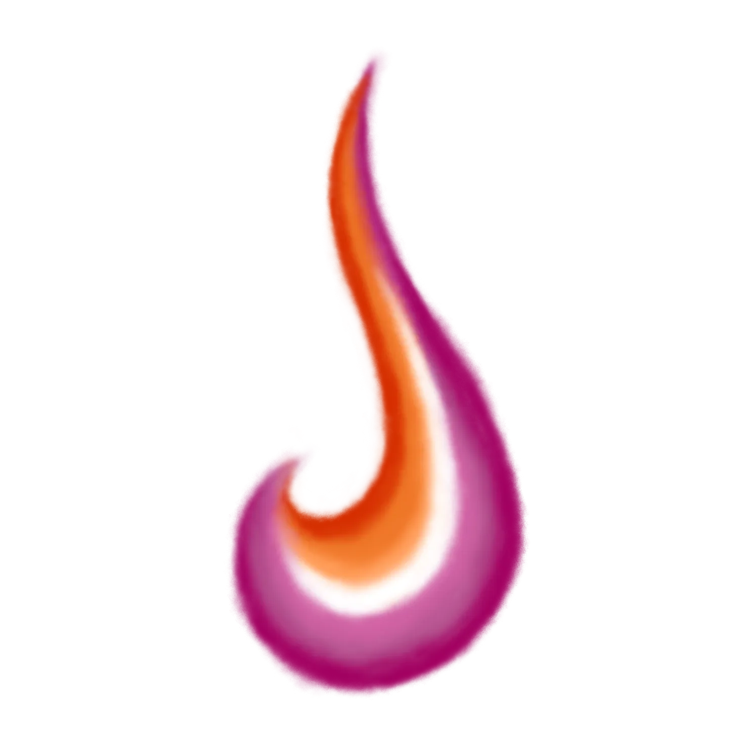 spray painted flame in lesbian pride colours