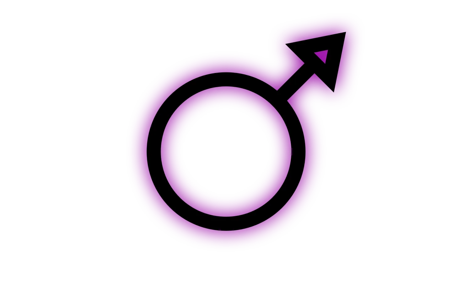 mars/masculinity symbol, black with a purple glow